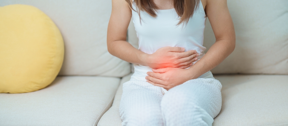 Woman,Having,Abdomen,Ache,Due,To,Stomach,Pain,,Digestion,With